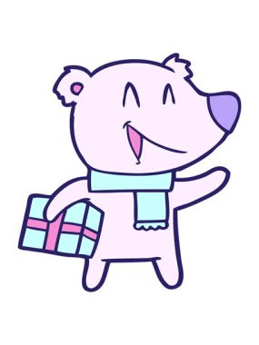 Gülen Noel Ayısı çizgi filminin animasyonunu salla ve durdur