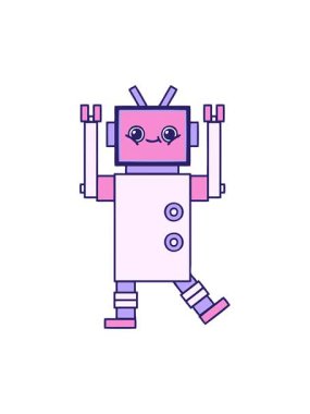 Dikkat çekici bir robot çizimi animasyonu.