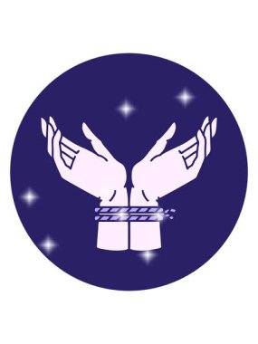 Bir çift bağlanmış elin simgesel dövme görüntüsünün simge etkisi