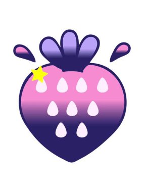 Parıldayan yıldızlar, bir çileğin gölgeli çizgi filminin animasyonunu etkiler