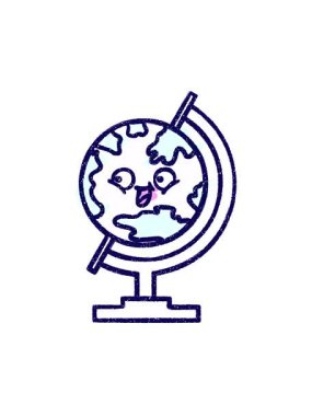 neon ışık efekti animasyonu Coğrafya Küre Tebeşiri Çizimi