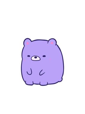 Yanıp sönen radyal çizgiler Sevimli çizgi film üzgün ayının animasyonu