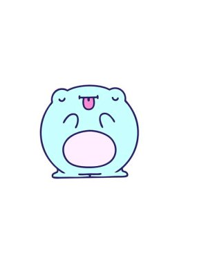 Tatlı kurbağa çizgi filminin yatay titreşimli animasyonu