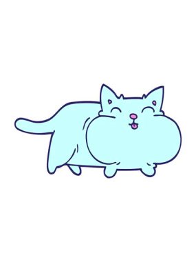 Titreyen çizgi film animasyonu. Şişko kedi.