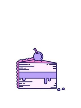 Bir dilim kekin ikonik dövme imajının zıplama hareketi animasyonu