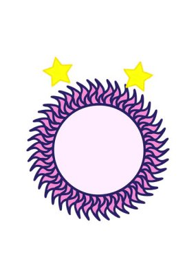 Ortaçağ güneşinin geleneksel stiliyle dövmenin dönen yıldızları.