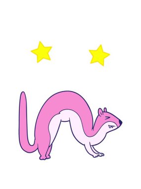 dönen yıldızlar bir gelincik çizgi filminin animasyonu