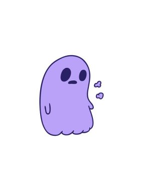 Bir kawai sevimli hayaletinin karikatür satışı animasyonu