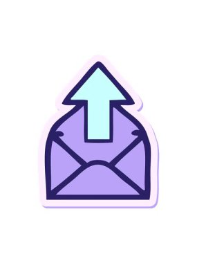 Oklu şirin bir çizgi film zarfının yapıştırmasını salla ve duraklat