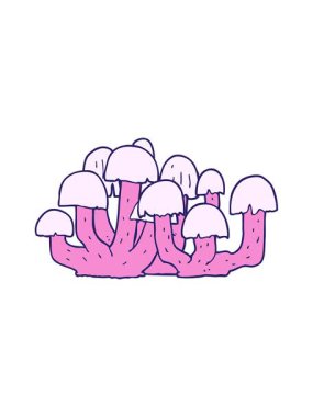 Bir mantarın çizgi film dizaynının hareketli animasyonu