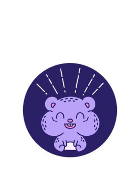 Dövme stili mutlu hamsterın zıplama hareketli animasyonu