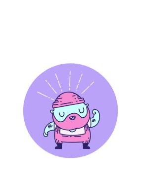 Bir dövme stili sakallı adamın kol kaslarını esneten hareketli animasyonu