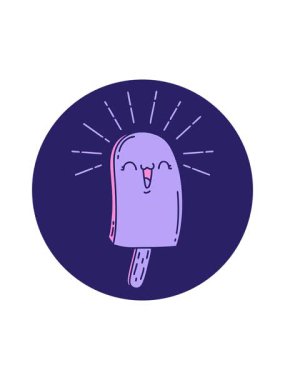 Dikkat çekici bir dövme stili buz lolipopunun canlandırması