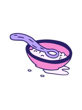 Bir mısır gevreği kasesinin karikatürünü çizen el animasyonu.