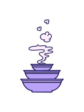 Japon buharlı yemek kaselerinin animasyonunu durdurup duraklat