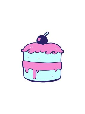 Çizgi film pastasının gösterişli satış animasyonu