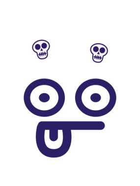 bakınan yüz simgesinin dönen kafatası animasyonu