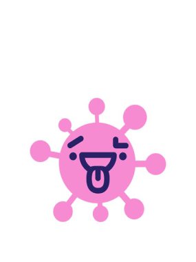 Kafası karışmış mutlu virüsün animasyonunu büyütüyorum.