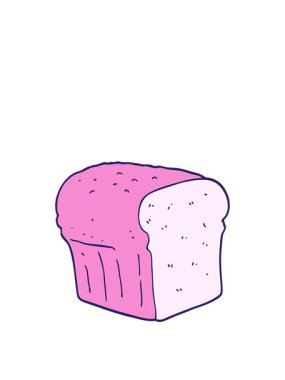 Ekmeğin düz renk illüstrasyonunun canlandırılması