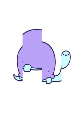 Karikatür kaplumbağa tasarımının bölünmüş hareket animasyonu