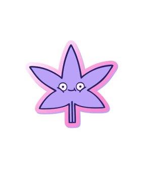 Bir marihuana yaprağının çıkartmasının yükselişi ve yüzüşü