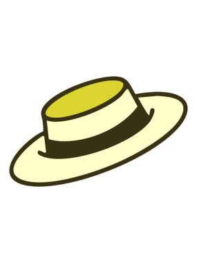 Geleneksel Brezilya şapkasının kenarlı renk animasyonu