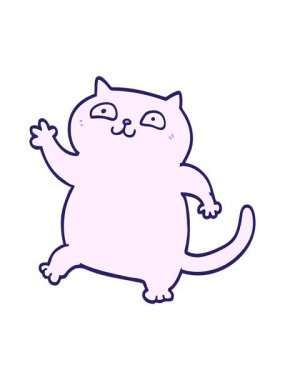 Kedi karakterinin çizgi filminin animasyonunu salla ve durdur