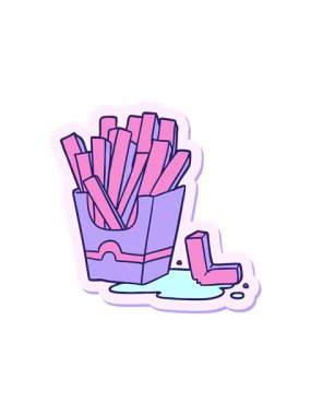 Çizgi film kızartıcısının hareketli çıkartması