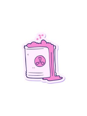 Bir karikatür radyoaktif atığın satış flaş animasyonu