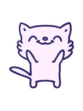 shine light effect animation of Cat Chalk Drawing illustration