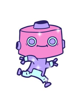 Çizgi film android görüntüsünün simli etkisi