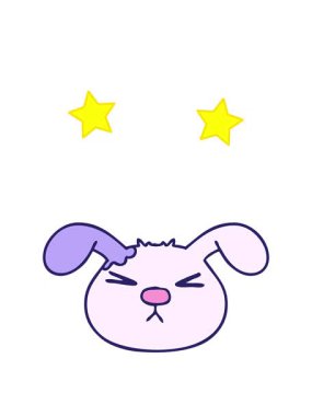 dönen yıldız animasyonu el çizimi garip çizgi film köpek yüzü