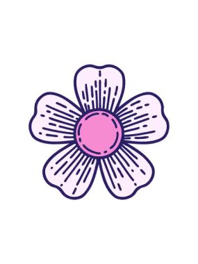 Dikkat çekici dövme stili dekoratif çiçeğin canlandırması