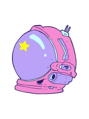 Parıldayan yıldızlar astronot miğferinin animasyonunu etkiler