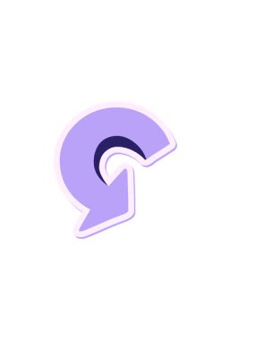 Tam dönüş ok etiketinin yatay titreşimli canlandırması