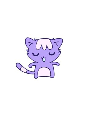 Bir kawaii şirin rakunun çizgi film çiziminin yatay titreşimli animasyonu