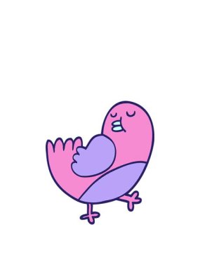 Zıplama hareketi çizilmiş el animasyonu karikatür tarzı noel robin