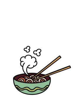 Buharı tüten erişteleri yemek çubuklarıyla canlandırıyorum.