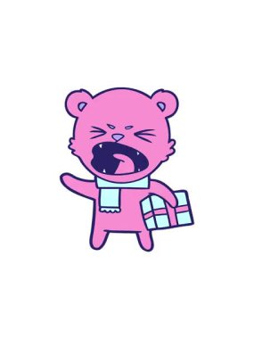 Ayı karakterinin gösterişli satış animasyonu