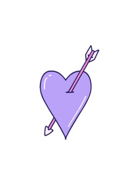 Bir ok ve kalbin klasik ikonik dövme çiziminin dikkat çekici animasyonu