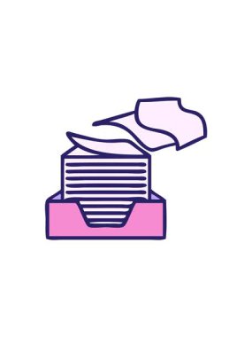 Bir yığın ofis kağıdının sevimli karikatürünün hareketli animasyonu