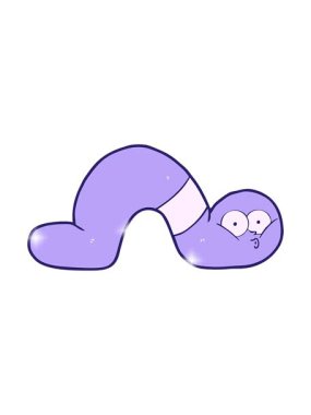 Çizgi film solucanının ışıltı etkisi