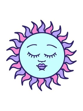 Güneşin yüz tasarımı ile titreşen hareketi