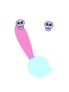 fırça boyama sanatçılarının kafatası animasyonu