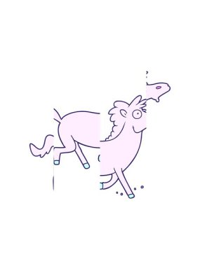 Çizgi film koşu atının bölünmüş hareket animasyonu