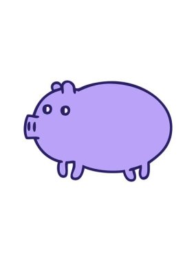 Şişko domuzun tatlı çizgi filminin titreşimli hareketli animasyonu