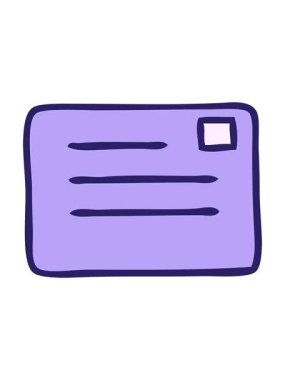 Kağıt zarfın sevimli çizgi filminin titreşimli animasyonu