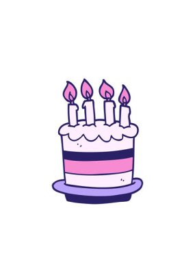 Yanıp sönen radyal çizgiler doğum günü pastası çizgi filminin animasyonu