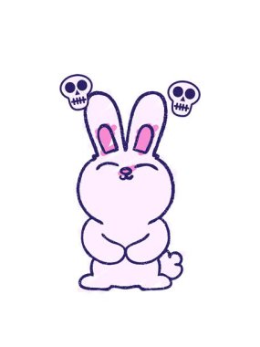 Tavşan Tebeşiri 'nin kafatası animasyonu çizimi