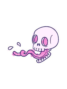 Ürkütücü Kafatası Tebeşir Çiziminin hareketli animasyonu